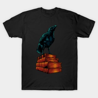 Raven on books - Dark Academia T-Shirt